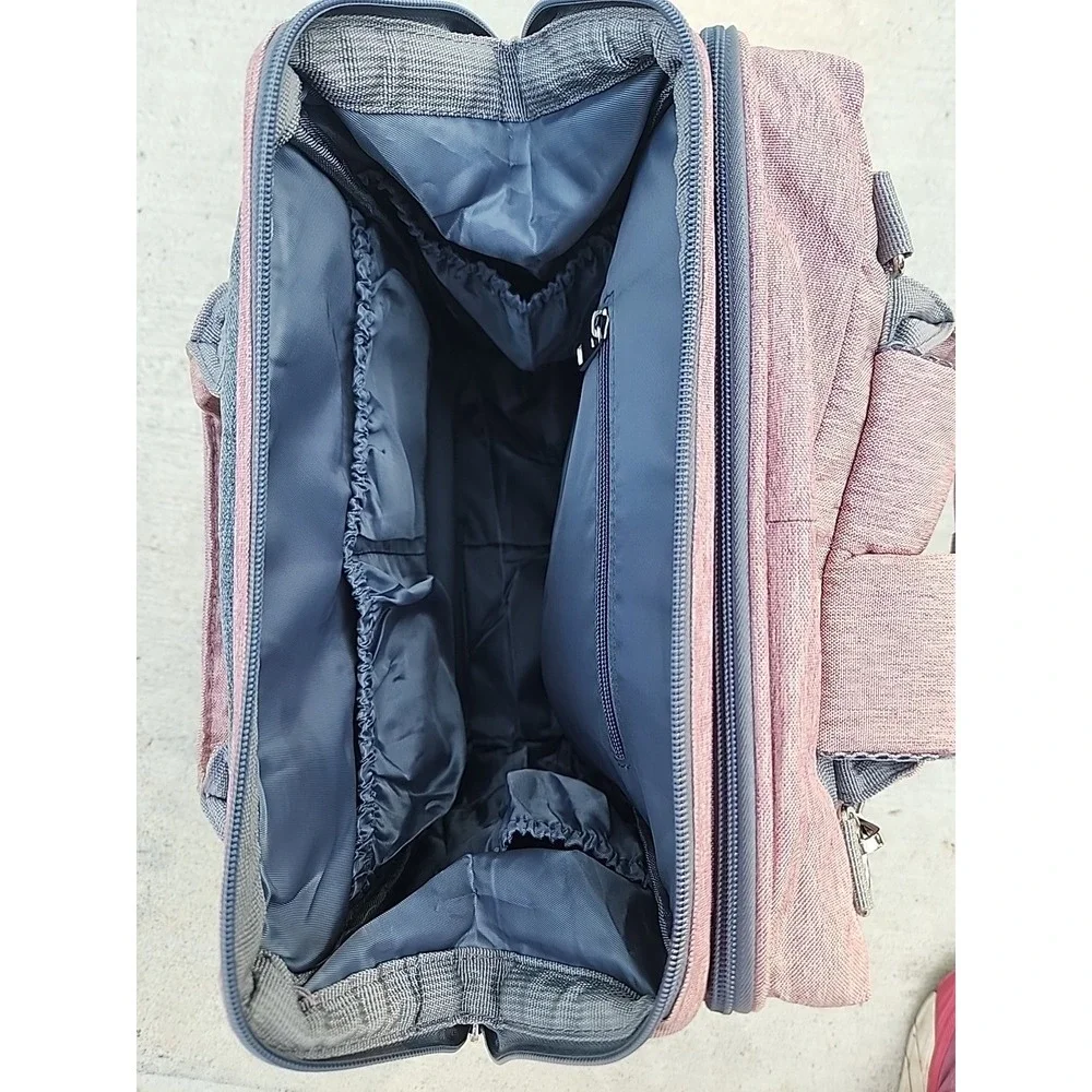 NEW DERJUNSTAR‎ Red Diaper bag Backpack with Portable Bassinet